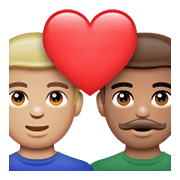 👨🏼‍❤️‍👨🏽 Emoji Pareja Enamorada - Hombre: Tono De Piel Claro Medio, Hombre: Tono De Piel Medio en WhatsApp 2.21.23.23.