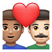 👨🏽‍❤️‍👨🏻 Emoji Beso - Hombre: Tono De Piel Medio, Hombre: Tono De Piel Claro en WhatsApp 2.21.23.23.
