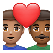 👨🏽‍❤️‍👨🏾 Emoji Pareja Enamorada - Hombre: Tono De Piel Medio, Hombre: Tono De Piel Oscuro Medio en WhatsApp 2.21.23.23.