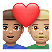 Émoji 👨🏽‍❤️‍👨🏼 Couple Avec Cœur - Homme: Peau Légèrement Mate, Homme: Peau Moyennement Claire sur WhatsApp 2.21.23.23.