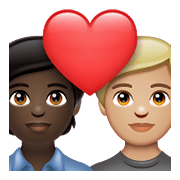 Émoji 🧑🏿‍❤️‍🧑🏼 Couple Avec Cœur: Personne, Personne, Peau Foncée, Peau Moyennement Claire sur WhatsApp 2.21.23.23.