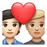Emoji 🧑🏻‍❤️‍🧑🏼 Coppia Con Cuore: persona, persona, Carnagione Chiara, Carnagione Abbastanza Chiara su WhatsApp 2.21.23.23.
