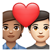 Émoji 🧑🏽‍❤️‍🧑🏻 Couple Avec Cœur: Personne, Personne, Peau Légèrement Mate, Peau Claire sur WhatsApp 2.21.23.23.