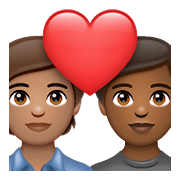 Émoji 🧑🏽‍❤️‍🧑🏾 Couple Avec Cœur: Personne, Personne, Peau Légèrement Mate, Peau Mate sur WhatsApp 2.21.23.23.