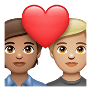 Émoji 🧑🏽‍❤️‍🧑🏼 Couple Avec Cœur: Personne, Personne, Peau Légèrement Mate, Peau Moyennement Claire sur WhatsApp 2.21.23.23.