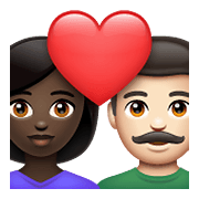 👩🏿‍❤️‍👨🏻 Emoji Pareja Enamorada - Mujer: Tono De Piel Oscuro, Hombre: Tono De Piel Claro en WhatsApp 2.21.23.23.