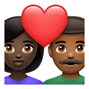 👩🏿‍❤️‍👨🏾 Emoji Pareja Enamorada - Mujer: Tono De Piel Oscuro, Hombre: Tono De Piel Oscuro Medio en WhatsApp 2.21.23.23.