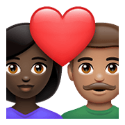 👩🏿‍❤️‍👨🏽 Emoji Pareja Enamorada - Mujer: Tono De Piel Oscuro, Hombre: Tono De Piel Medio en WhatsApp 2.21.23.23.