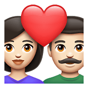 Emoji 👩🏻‍❤️‍👨🏻 Coppia Con Cuore - Donna: Carnagione Chiara, Uomo: Carnagione Chiara su WhatsApp 2.21.23.23.