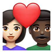 Emoji 👩🏻‍❤️‍👨🏿 Coppia Con Cuore - Donna: Carnagione Chiara, Uomo: Carnagione Scura su WhatsApp 2.21.23.23.