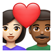 👩🏻‍❤️‍👨🏾 Emoji Pareja Enamorada - Mujer: Tono De Piel Claro, Hombre: Tono De Piel Oscuro Medio en WhatsApp 2.21.23.23.