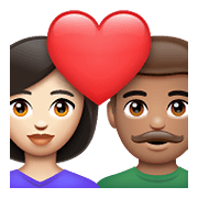 👩🏻‍❤️‍👨🏽 Emoji Pareja Enamorada - Mujer: Tono De Piel Claro, Hombre: Tono De Piel Medio en WhatsApp 2.21.23.23.