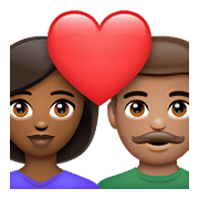 Emoji 👩🏾‍❤️‍👨🏽 Coppia Con Cuore - Donna: Carnagione Abbastanza Scura, Uomo: Carnagione Olivastra su WhatsApp 2.21.23.23.