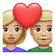 Émoji 👩🏼‍❤️‍👨🏼 Couple Avec Cœur - Femme: Peau Moyennement Claire, Homme: Peau Moyennement Claire sur WhatsApp 2.21.23.23.
