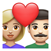 👩🏼‍❤️‍👨🏻 Emoji Pareja Enamorada - Mujer: Tono De Piel Claro Medio, Hombre: Tono De Piel Claro en WhatsApp 2.21.23.23.