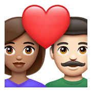 Emoji 👩🏽‍❤️‍👨🏻 Coppia Con Cuore - Donna: Carnagione Olivastra, Uomo: Carnagione Chiara su WhatsApp 2.21.23.23.