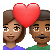👩🏽‍❤️‍👨🏾 Emoji Pareja Enamorada - Mujer: Tono De Piel Medio, Hombre: Tono De Piel Oscuro Medio en WhatsApp 2.21.23.23.