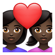Emoji 👩🏿‍❤️‍👩🏿 Coppia Con Cuore - Donna: Carnagione Scura, Donna: Carnagione Scura su WhatsApp 2.21.23.23.