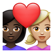 👩🏿‍❤️‍👩🏼 Emoji Pareja Enamorada - Mujer: Tono De Piel Oscuro, Mujer: Tono De Piel Claro Medio en WhatsApp 2.21.23.23.