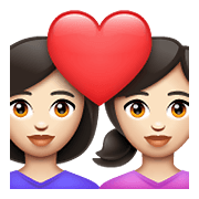 👩🏻‍❤️‍👩🏻 Emoji Pareja Enamorada - Mujer: Tono De Piel Claro, Mujer: Tono De Piel Claro en WhatsApp 2.21.23.23.