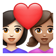 Emoji 👩🏻‍❤️‍👩🏽 Coppia Con Cuore - Donna: Carnagione Chiara, Donna: Carnagione Abbastanza Chiara su WhatsApp 2.21.23.23.