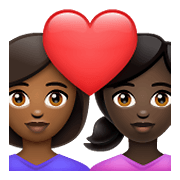 👩🏾‍❤️‍👩🏿 Emoji Pareja Enamorada - Mujer: Tono De Piel Oscuro Medio, Mujer: Tono De Piel Oscuro en WhatsApp 2.21.23.23.