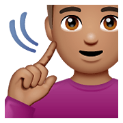 Emoji 🧏🏽‍♂️ Uomo Con Problemi Di Udito: Carnagione Olivastra su WhatsApp 2.21.23.23.