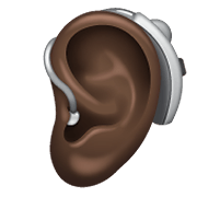🦻🏿 Emoji Ohr mit Hörhilfe: dunkle Hautfarbe WhatsApp 2.21.23.23.