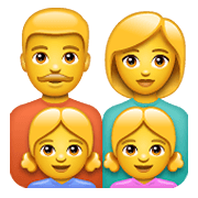 👨‍👩‍👧‍👧 Emoji Familie: Mann, Frau, Mädchen und Mädchen WhatsApp 2.21.23.23.
