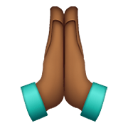 🙏🏾 Emoji Manos En Oración: Tono De Piel Oscuro Medio en WhatsApp 2.21.23.23.
