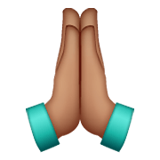 Émoji 🙏🏽 Mains En Prière : Peau Légèrement Mate sur WhatsApp 2.21.23.23.