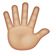 🖐🏼 Emoji Mão Aberta Com Os Dedos Separados: Pele Morena Clara na WhatsApp 2.21.23.23.