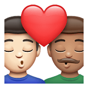 👨🏻‍❤️‍💋‍👨🏽 Emoji Beijo - Homem: Pele Clara, Homem: Pele Clara na WhatsApp 2.21.23.23.