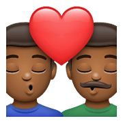 👨🏾‍❤️‍💋‍👨🏾 Emoji Beso - Hombre: Tono De Piel Oscuro Medio, Hombre: Tono De Piel Oscuro Medio en WhatsApp 2.21.23.23.
