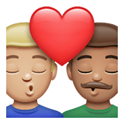 👨🏼‍❤️‍💋‍👨🏽 Emoji Beso - Hombre: Tono De Piel Claro Medio, Hombre: Tono De Piel Medio en WhatsApp 2.21.23.23.
