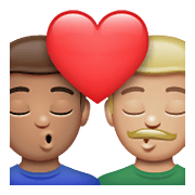 👨🏽‍❤️‍💋‍👨🏼 Emoji Beso - Hombre: Tono De Piel Medio, Hombre: Tono De Piel Claro Medio en WhatsApp 2.21.23.23.