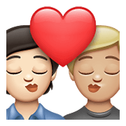 🧑🏻‍❤️‍💋‍🧑🏼 Emoji sich küssendes Paar: Person, Person, helle Hautfarbe, mittelhelle Hautfarbe WhatsApp 2.21.23.23.