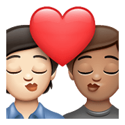 🧑🏻‍❤️‍💋‍🧑🏽 Emoji Beijo: Pessoa, Pessoa, Pele Clara, Pele Morena na WhatsApp 2.21.23.23.