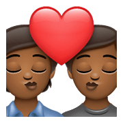 🧑🏾‍❤️‍💋‍🧑🏾 Emoji Beijo: Pessoa, Pessoa, Pele Morena Escura na WhatsApp 2.21.23.23.