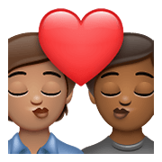 🧑🏽‍❤️‍💋‍🧑🏾 Emoji sich küssendes Paar: Person, Person, mittlere Hautfarbe, mitteldunkle Hautfarbe WhatsApp 2.21.23.23.