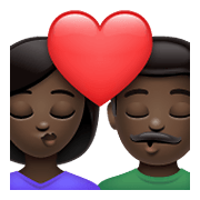 👩🏿‍❤️‍💋‍👨🏿 Emoji Beso - Mujer: Tono De Piel Oscuro, Hombre: Tono De Piel Oscuro en WhatsApp 2.21.23.23.