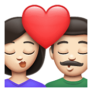 👩🏻‍❤️‍💋‍👨🏻 Emoji sich küssendes Paar - Frau: helle Hautfarbe, Mann: helle Hautfarbe WhatsApp 2.21.23.23.
