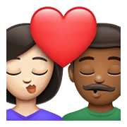 👩🏻‍❤️‍💋‍👨🏾 Emoji Beso - Mujer: Tono De Piel Claro, Hombre: Tono De Piel Oscuro Medio en WhatsApp 2.21.23.23.