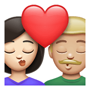 👩🏻‍❤️‍💋‍👨🏼 Emoji Beso - Mujer: Tono De Piel Claro, Hombre: Tono De Piel Claro Medio en WhatsApp 2.21.23.23.