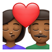 👩🏾‍❤️‍💋‍👨🏾 Emoji Beso - Mujer: Tono De Piel Oscuro Medio, Hombre: Tono De Piel Oscuro Medio en WhatsApp 2.21.23.23.
