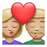 👩🏼‍❤️‍💋‍👨🏼 Emoji Beso - Mujer: Tono De Piel Claro Medio, Hombre: Tono De Piel Claro Medio en WhatsApp 2.21.23.23.