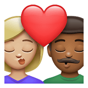 👩🏼‍❤️‍💋‍👨🏾 Emoji Beso - Mujer: Tono De Piel Claro Medio, Hombre: Tono De Piel Oscuro Medio en WhatsApp 2.21.23.23.