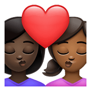 👩🏿‍❤️‍💋‍👩🏾 Emoji Beso - Mujer: Tono De Piel Oscuro, Mujer: Tono De Piel Oscuro Medio en WhatsApp 2.21.23.23.