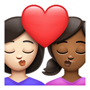 👩🏻‍❤️‍💋‍👩🏾 Emoji Beso - Mujer: Tono De Piel Claro, Mujer: Tono De Piel Oscuro Medio en WhatsApp 2.21.23.23.