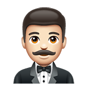 Emoji 🤵🏻‍♂️ Uomo in smoking: Carnagione Chiara su WhatsApp 2.21.23.23.